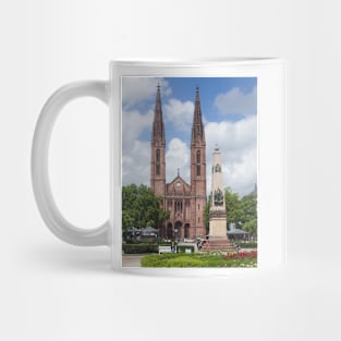 Luisenplatz with Waterloo Obelisk and St. Bonifatius Church, Wiesbaden Mug